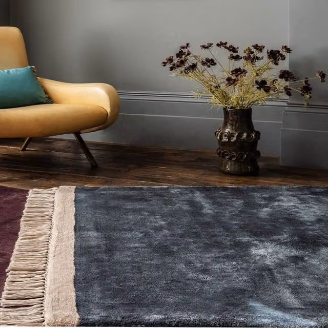 The Rug Shop UK Blue Modern Plain Rectangular Area Rug, W: 200 cm, D: 290 cm