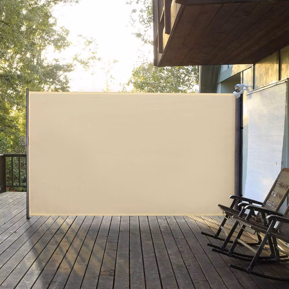 Outsunny Retractable Side Awning Privacy Screen, Beige, W: 300 cm, H: 200 cm – 2