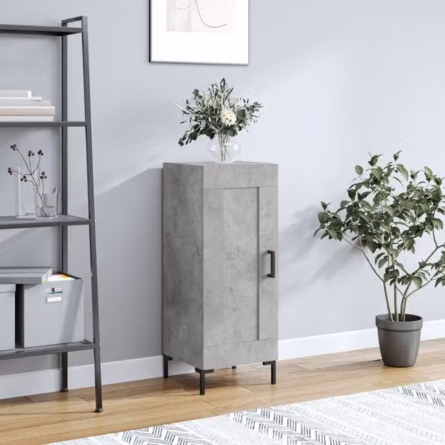 Berkfield Home Modern Sideboard in Grey, W/D/H: 34.5 x 34.5 x 90 cm