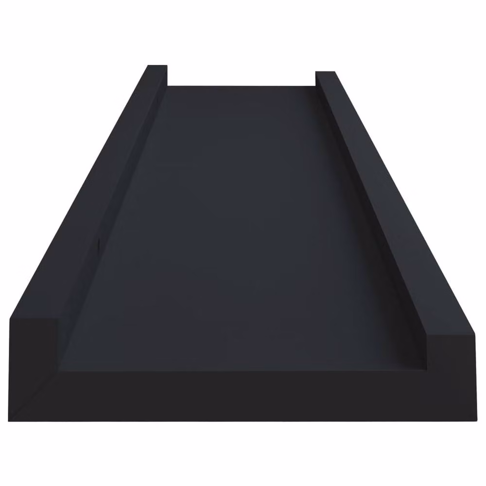 Berkfield Home Picture Frame Ledge Shelves, 2 Piece Black MDF, W: 40 cm, D: 9 cm, H: 3 cm – 4