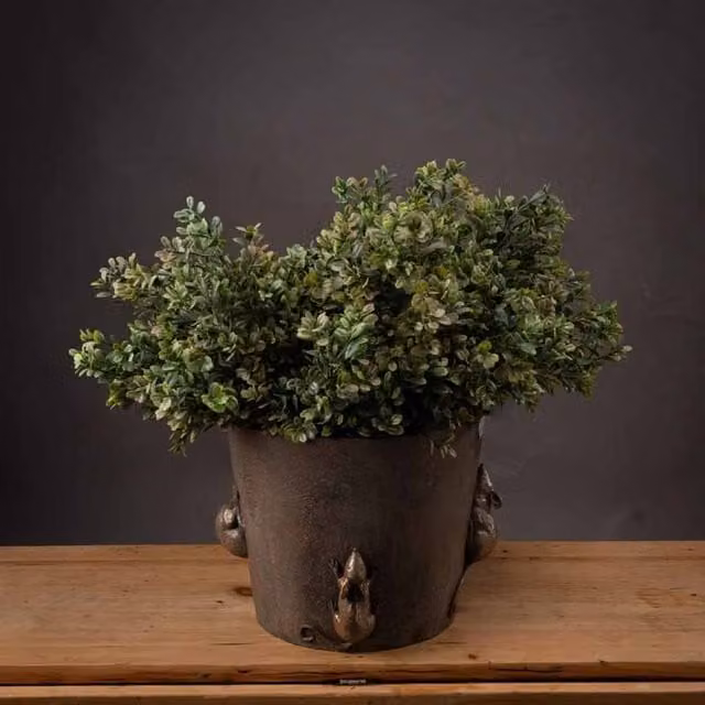 Lemon Pavilion Red Tipped Leaf Artificial Plant Spray, Green and Red, W: 26 cm, D: 26 cm, H: 39 cm – 1