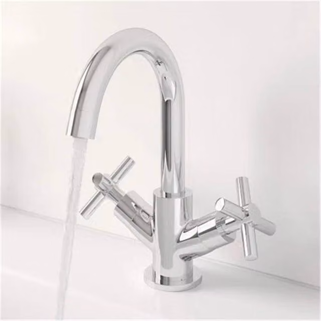SPETLEK High Rise Basin Mixer Chrome Brass Bathroom Tap in Silver