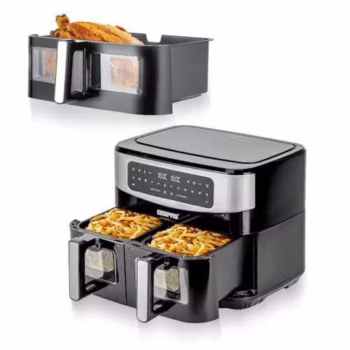 Geepas 9L Dual Zone XL Air Fryer with 10L Drawer Combo, 2500W, Black – 5