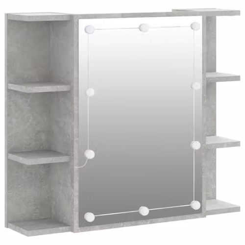 vidaXL Modern Mirror Cabinet with LED Lighting in Matt Concrete Grey, W/D/H: 70 x 16.5 x 60 cm – 2