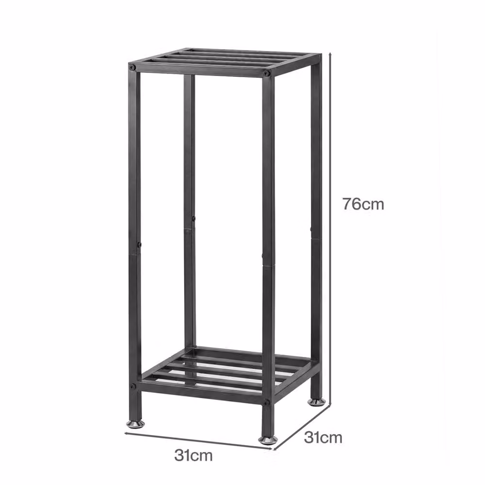 Levede 2 Tier Modern Black Metal Corner Plant Stand, Height: 76.2 cm – 4