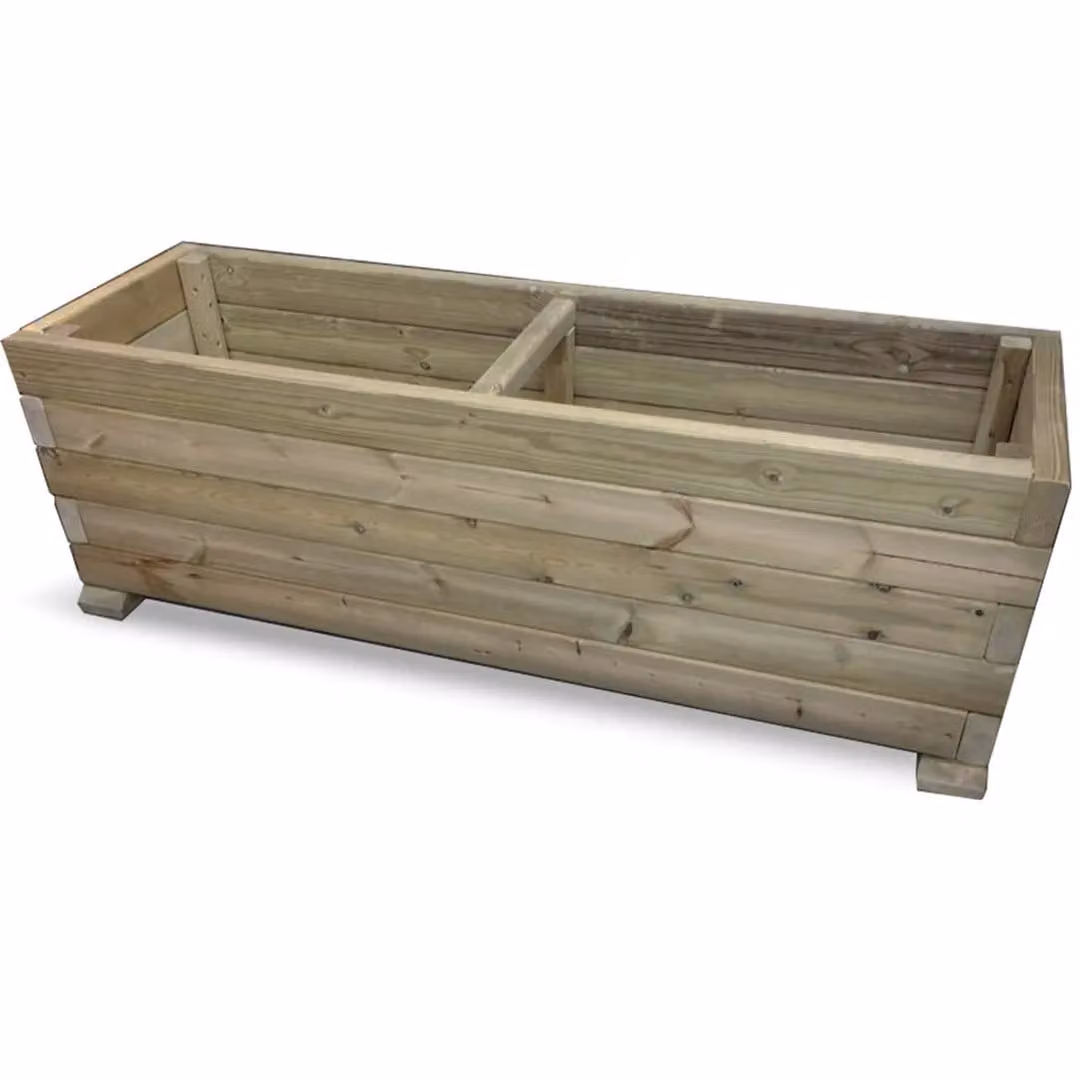 Churnet Valley Garden Furniture Ltd Multi Pack of 3 Super Heavy Duty Wooden Vegetable Troughs in Brown, W: 150 cm – 2