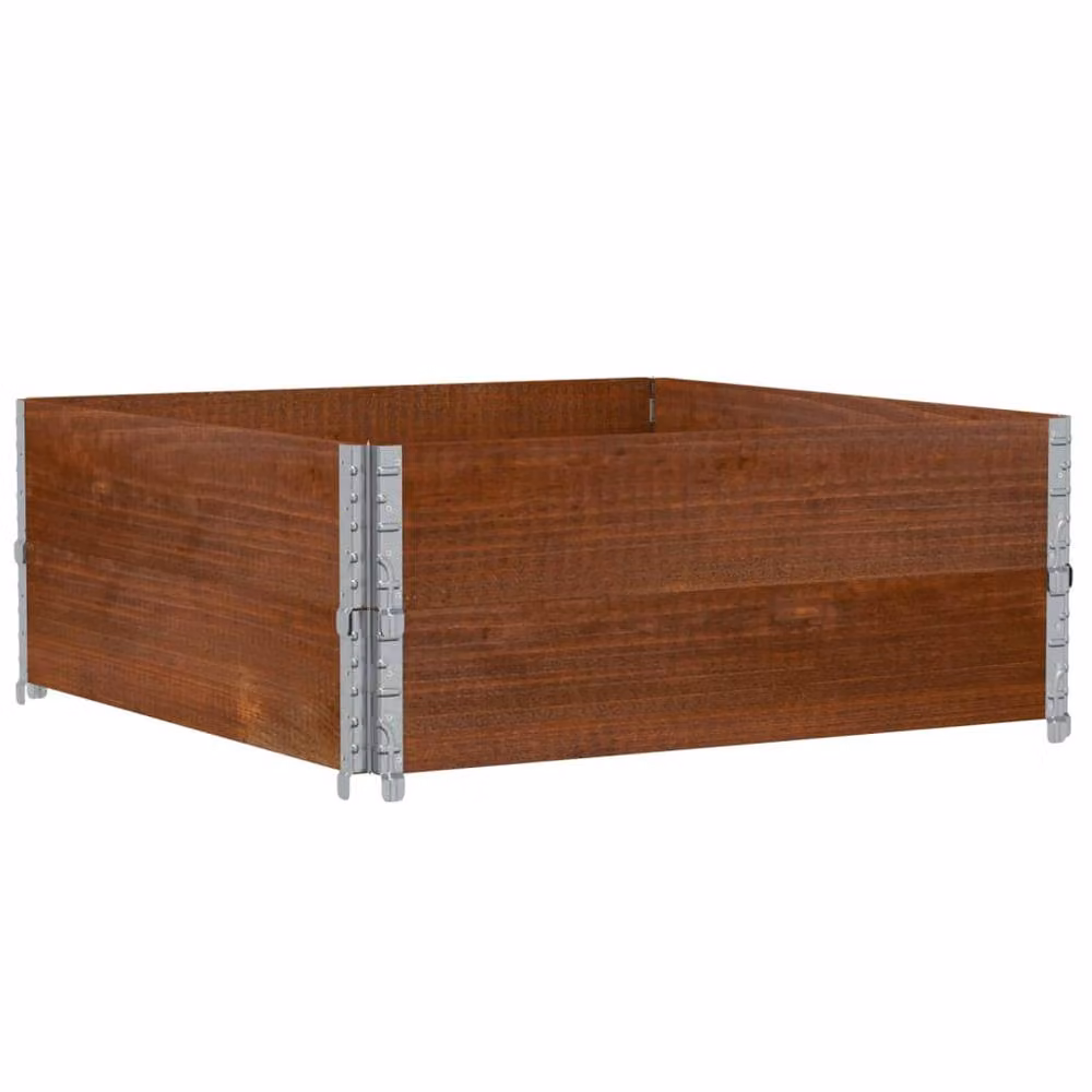 Berkfield Home Garden Brown Wooden Raised Bed Planter with Galvanised Steel, W/D/H: 100 x 100 x 100 cm – 2