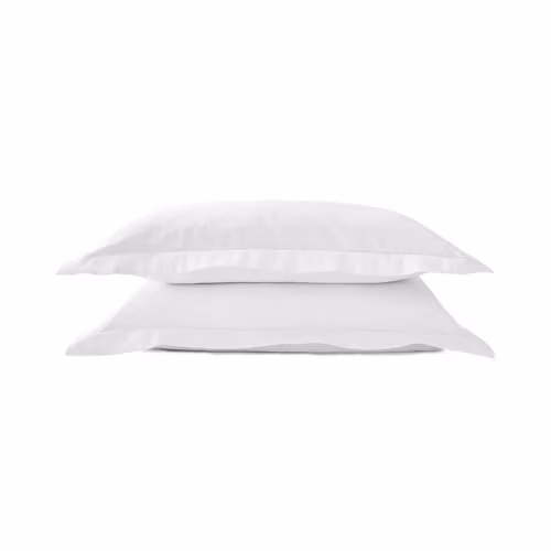 Christy Premium Mako Satin Oxford Pillowcase Pair in White, 500 Thread Count