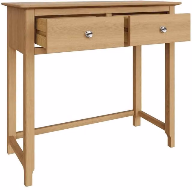 FORGEVIO Modern 2 Drawer Dressing Table in Natural Oak and Mixed Materials