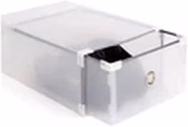EONLION 10 Pack Stackable and Foldable Clear Plastic Shoe Box Storage Organisers