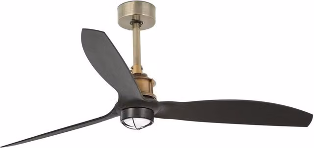 Faro Just LED Ceiling Fan in Gold and Black with Remote Control and Warm White Light