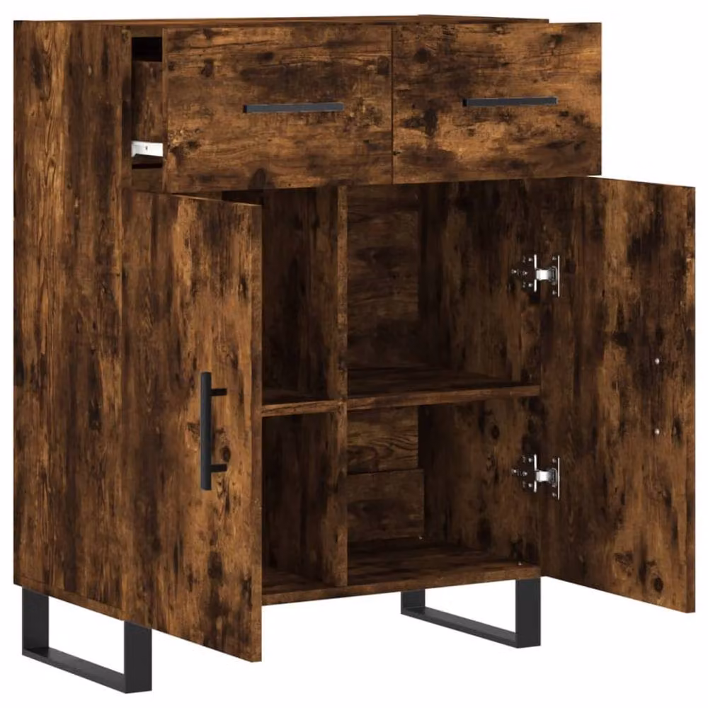 Berkfield Home Smoked Oak Sideboard in Brown, W/D/H: 69.5 x 34 x 90 cm – 5