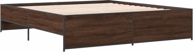 Berkfield Home Durable Bed Frame in Brown Oak, W/D/H: 200 x 40.5 x 203 cm – 1