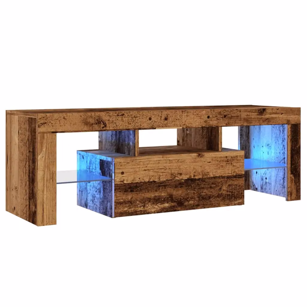 Berkfield Home Modern TV Cabinet with Integrated LED Lights in Brown, W: 120 cm, D: 40 cm, H: 36.5 cm – 3