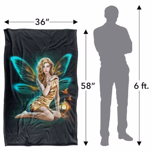 JQ Licensing En Pixy Girl Fairy Super Soft Fluffy Fleece Throw Blanket, Multicolour, W: 91 cm, D: 147 cm – 4