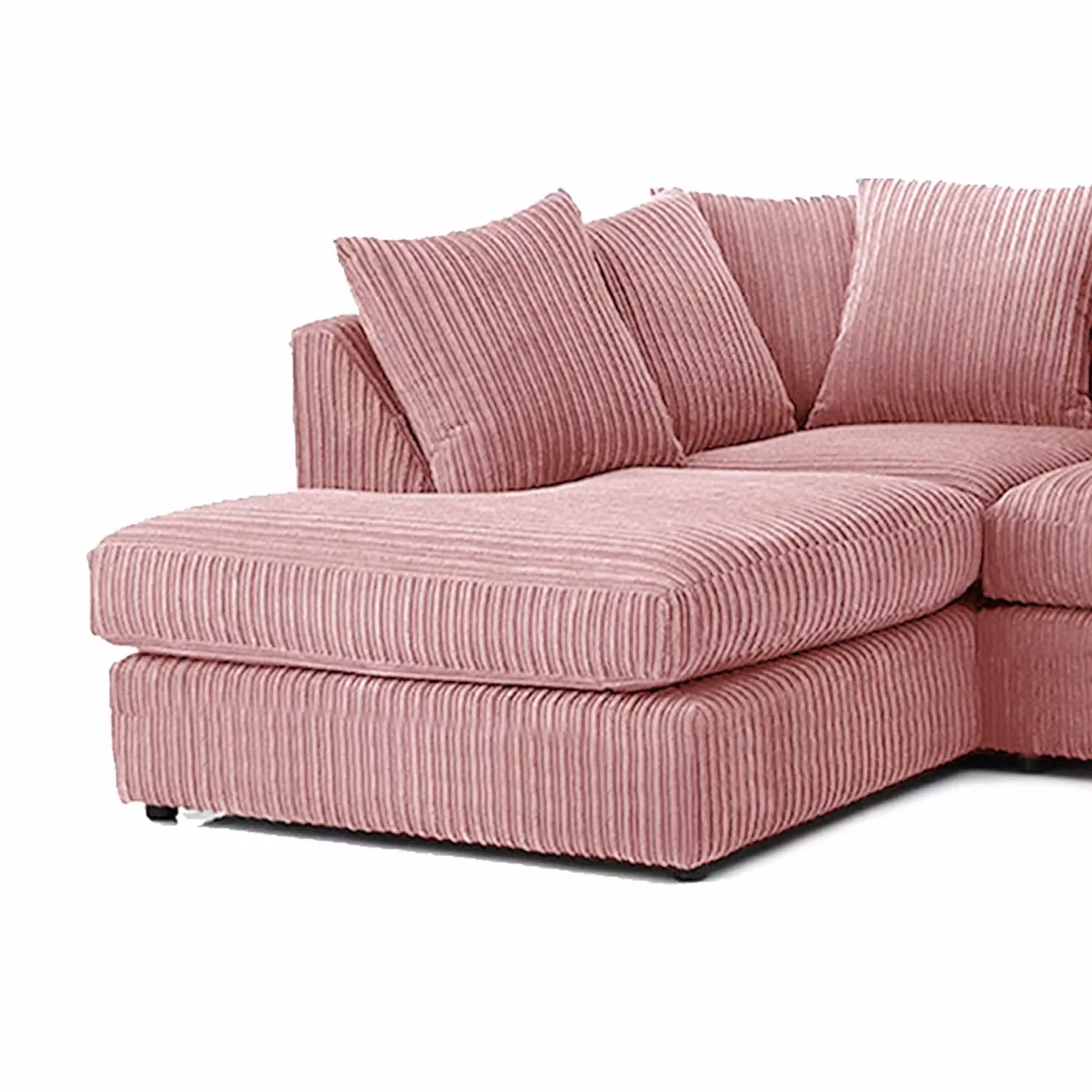 Luxor Living Pink Jumbo Cord 4 Seater Left Hand Facing Corner Sofa – 2