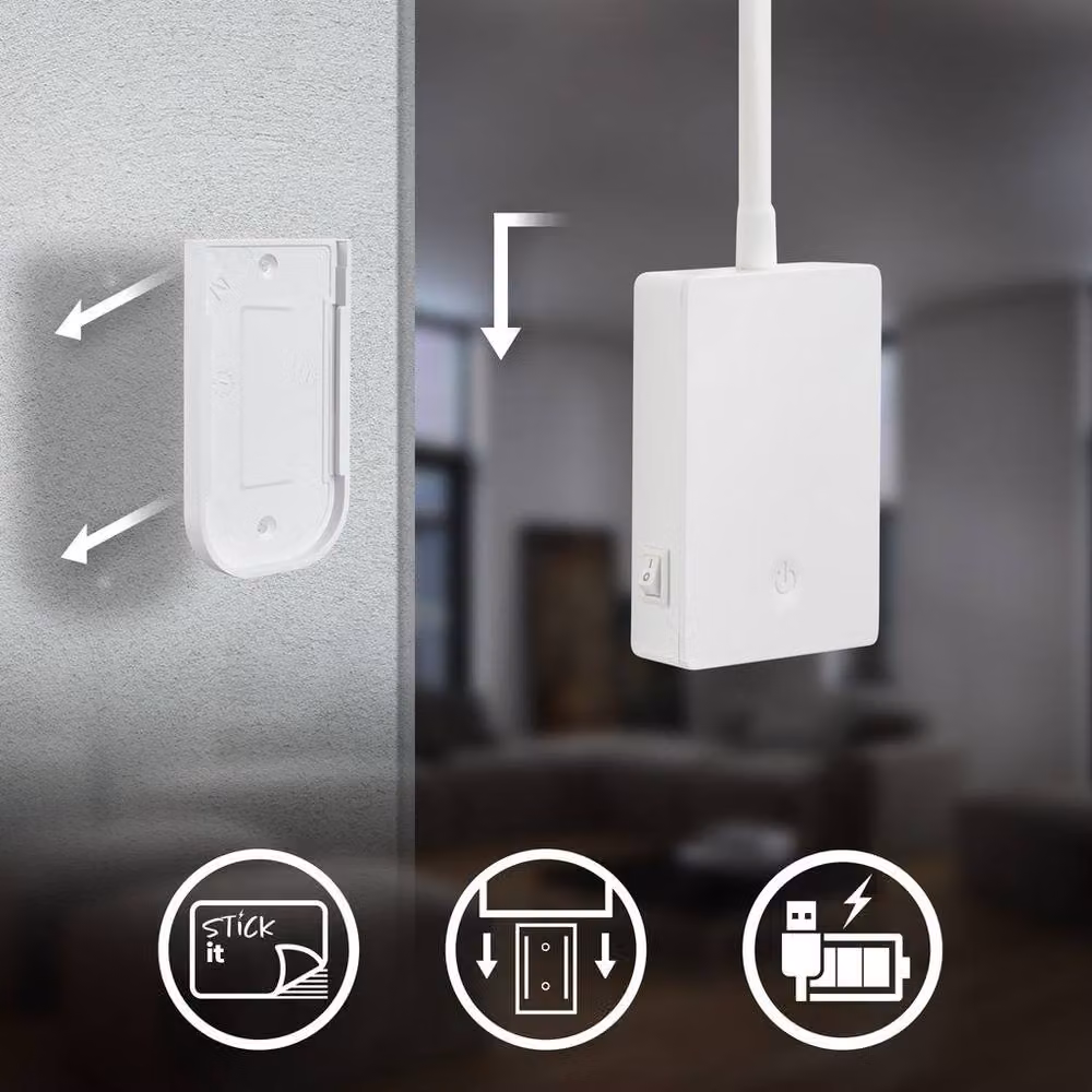 Briloner Sticklights Rechargeable LED Wall Light, Dimmable Touch Control, Warm White, White, W/D/H: 6 x 3 x 50 cm – 6