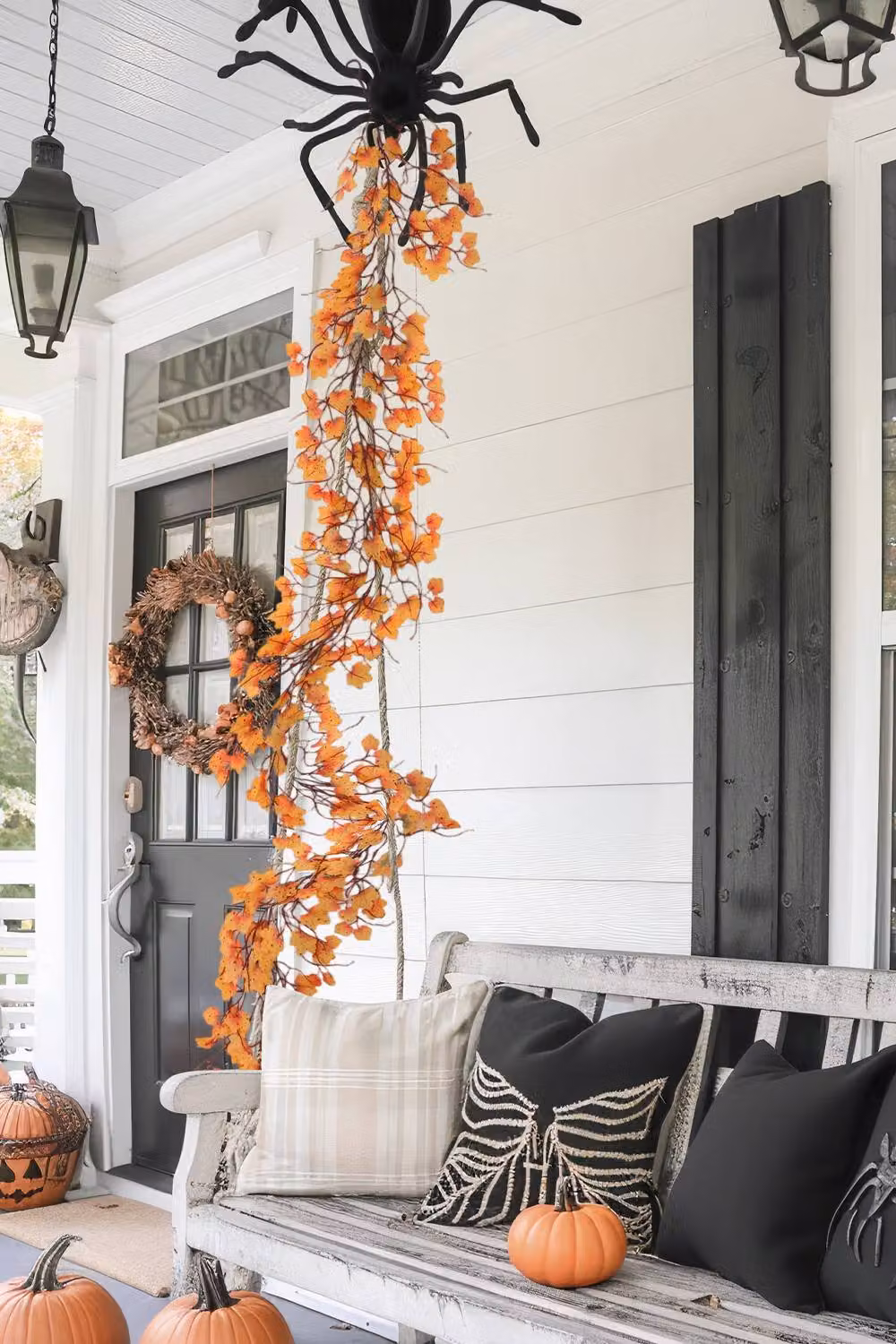 H&O Direct 2m Orange Artificial Autumn Maple Leaf Garland for Seasonal Home and Halloween Decoration – 3