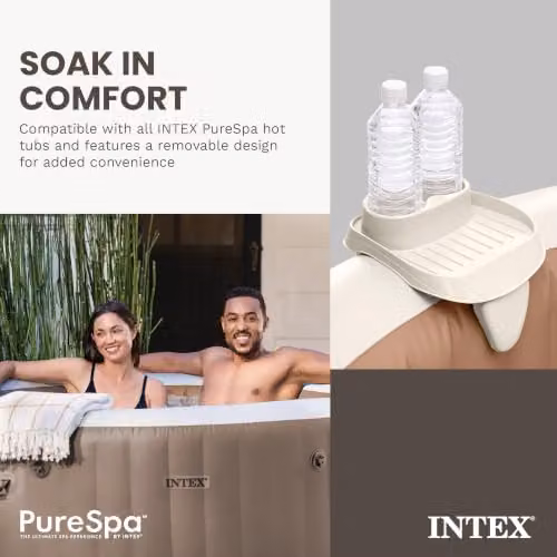 Intex PureSpa Grey Plastic Hanging Cup Holder with Shelf – 7