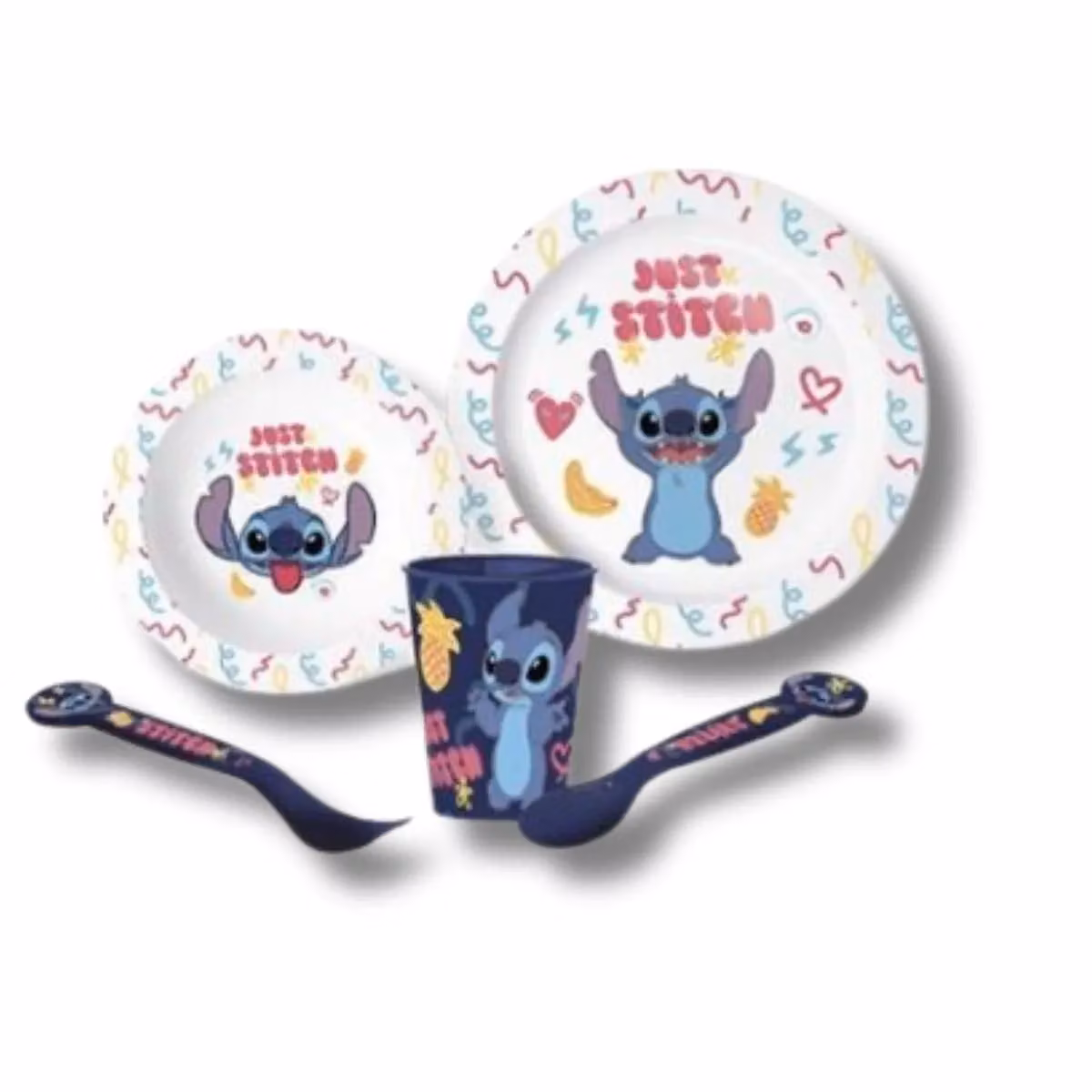 Stitch Blue Childrens Plastic Dinner Set with Mat – 3