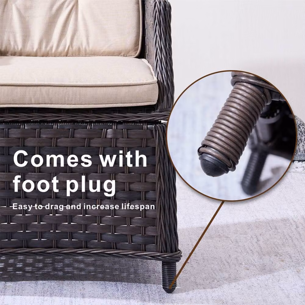 Direct Wicker 2-Piece Brown Aluminium Rattan Garden Chair Set – 4