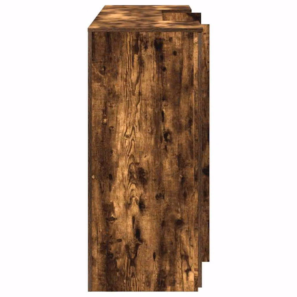 Berkfield Home Smoked Oak Reception Desk in Brown, W: 200 cm, D: 50 cm, H: 103.5 cm – 4