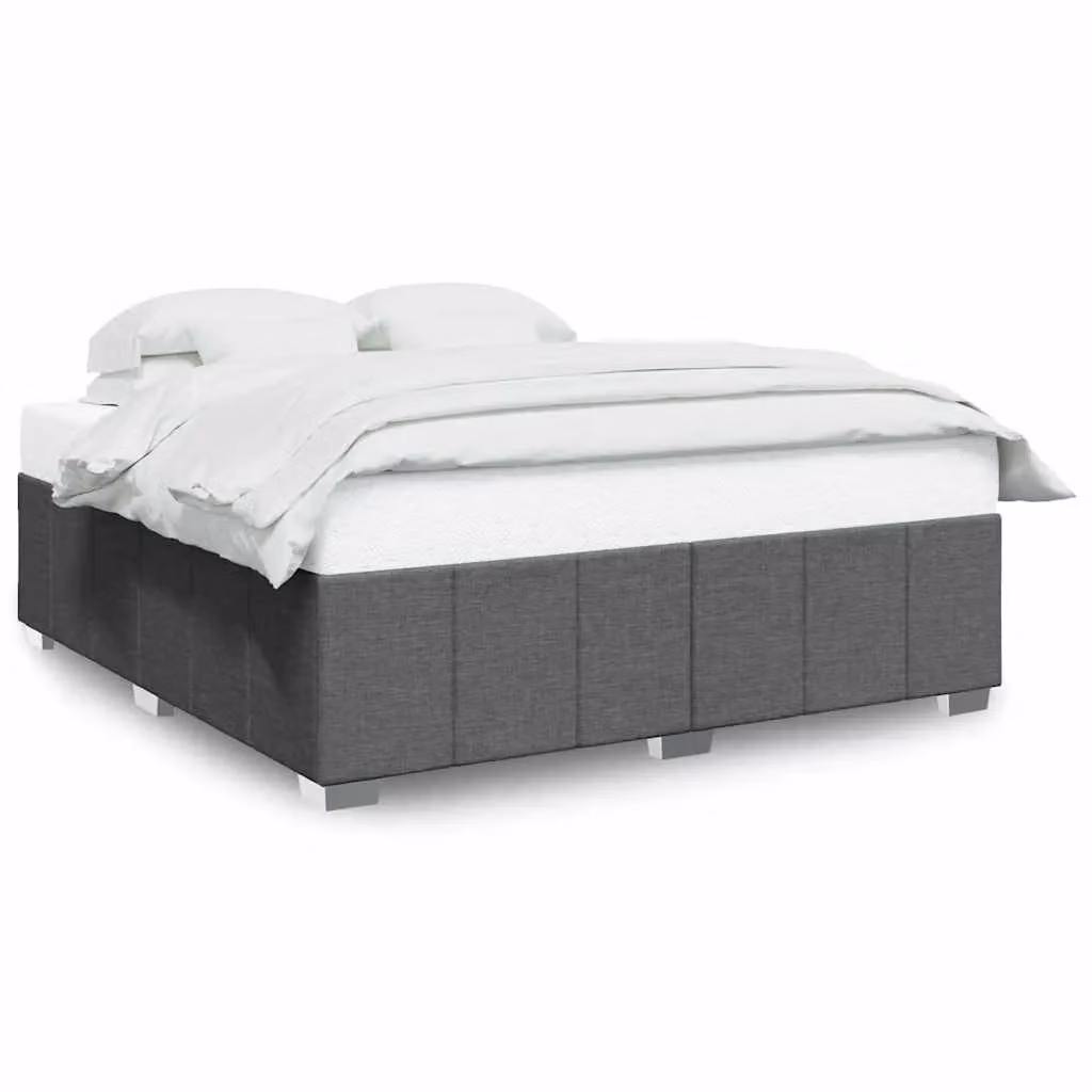 Berkfield Home Upholstered Fabric Bed Frame in Dark Grey, Super King Size – 2