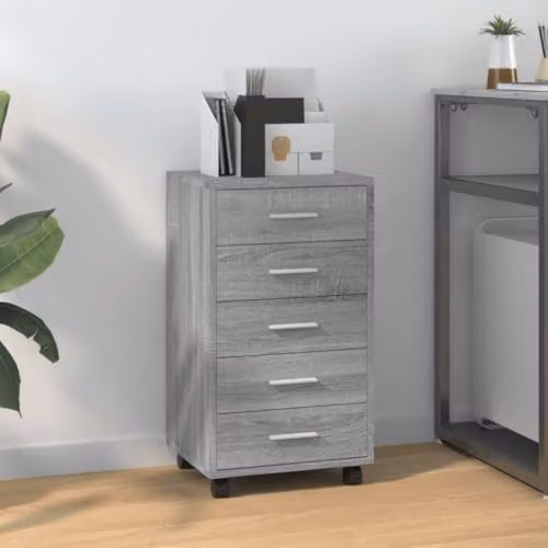 vidaXL Drawer Cabinet with Castors in Grey Sonoma Engineered Wood – 2