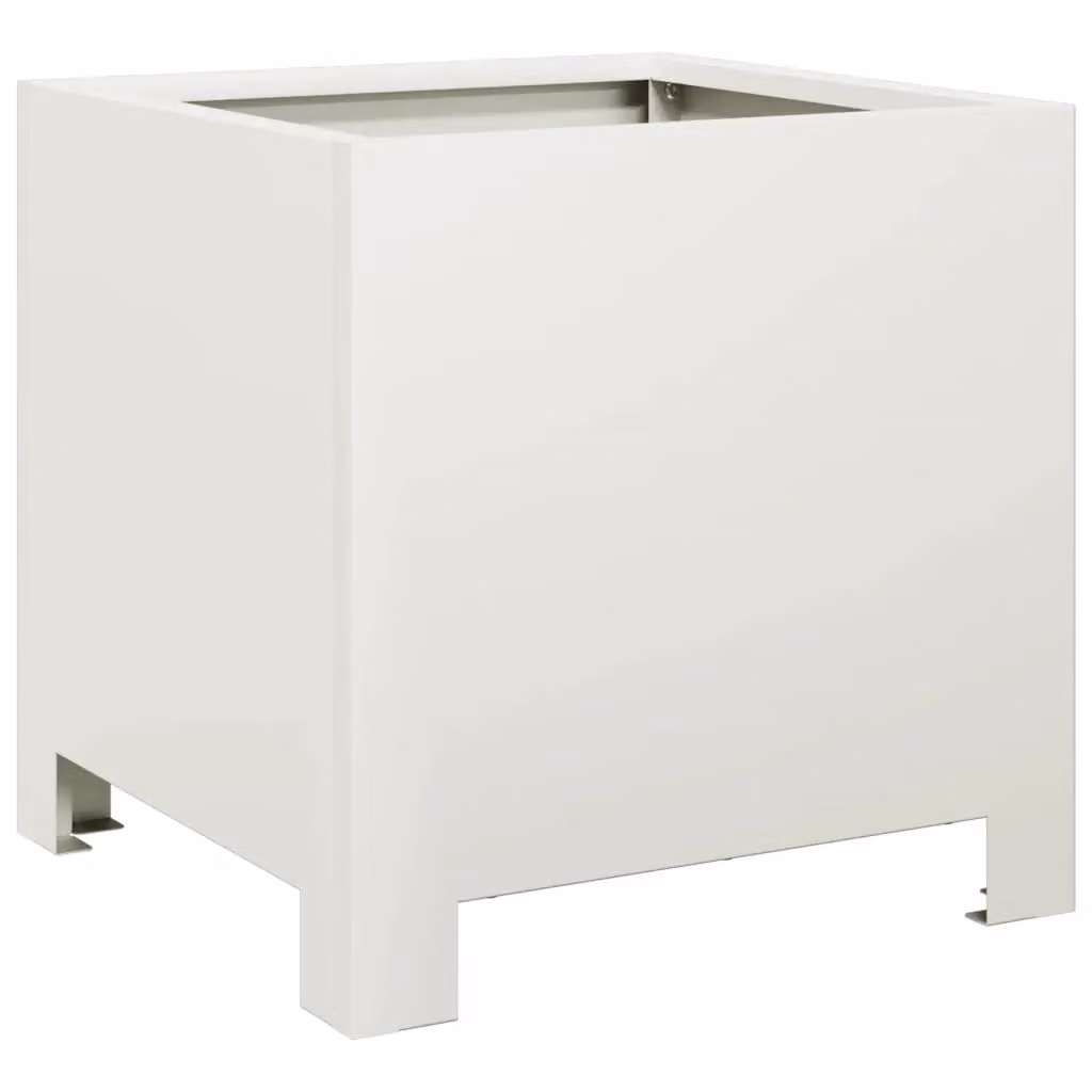 Berkfield Home Steel Garden Planter Tub, White, W/D/H: 30 x 30 x 30 cm – 2