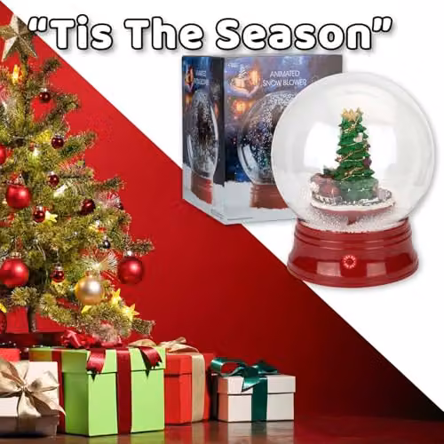 VFM e-Store Christmas Snow Globe Light Up Blower Train Decoration in White and Multicolour, W: 31 cm, D: 25 cm – 6