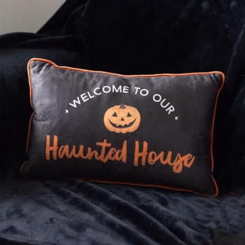 Something Different Wholesale Haunted House Halloween Rectangular Cushion, Black, W: 40 cm – 3