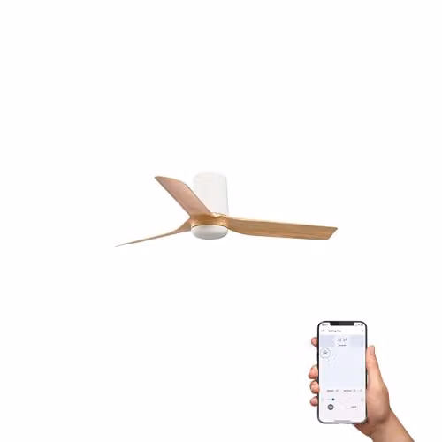 FARO Barcelona Ceiling Fan in White and Brown – 1