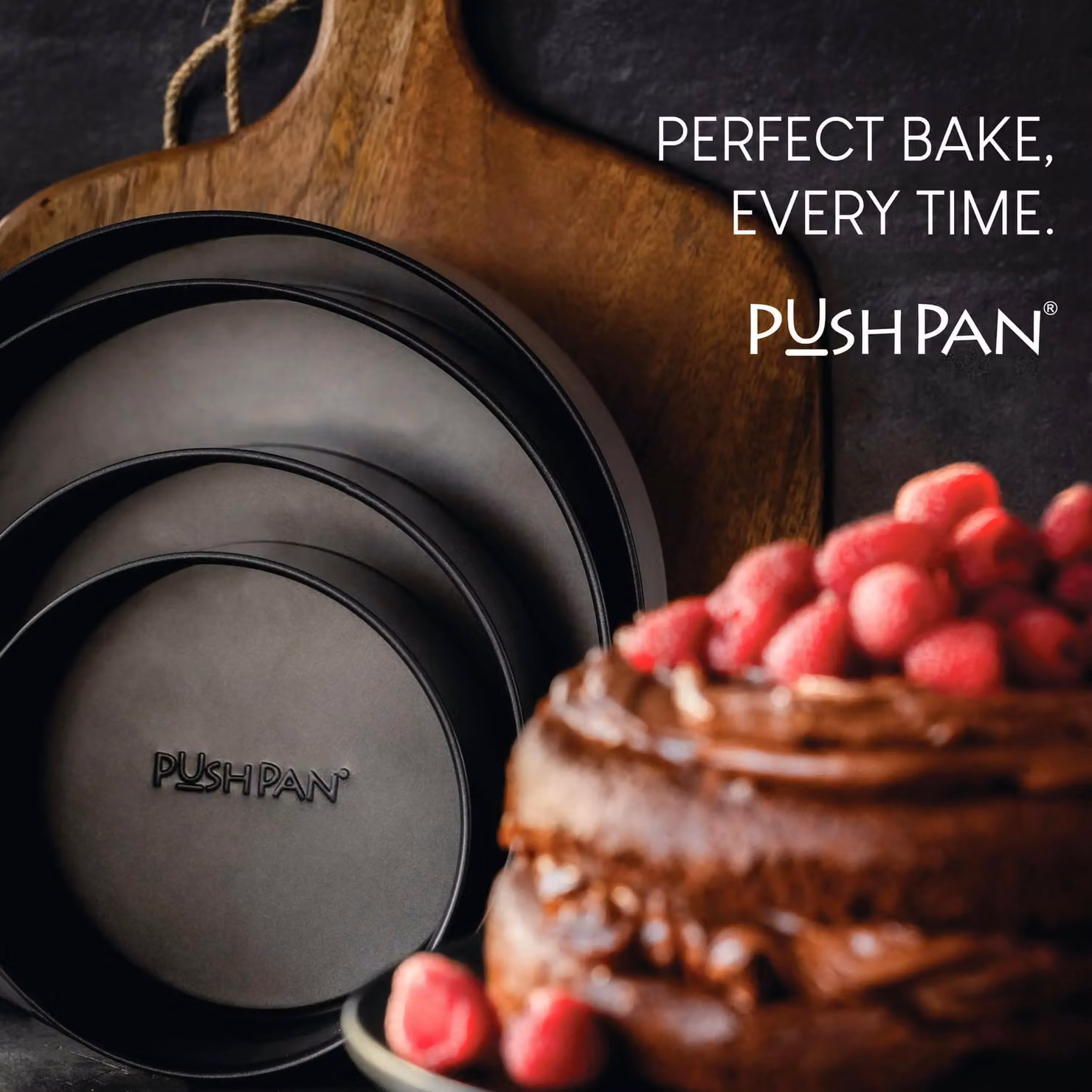 PushPan Set of 2 Non-Stick Round Grey Steel Cake Tins, Diameter: 20 cm, Height: 20 cm – 2