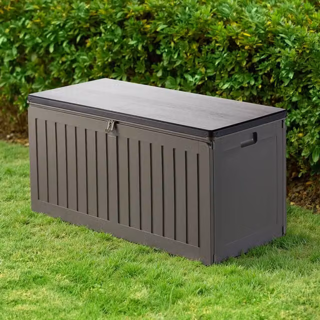 VonHaus 270L Plastic Garden Storage Box in Grey – 1