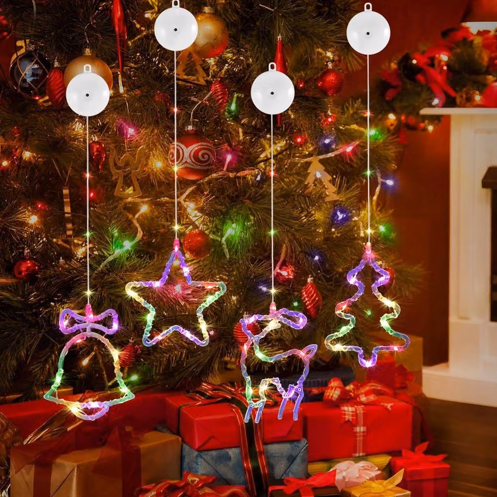 Garwarm Multicolour Hanging Christmas Window Lights with 8 Modes and Auto Timer – 6