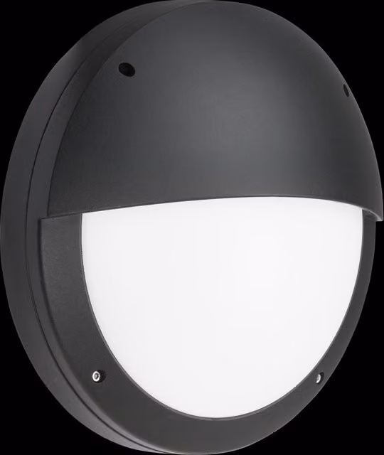 Netlighting LED Eyelid Bulkhead Black CCT with Daylight Sensor and Emergency Function, 18W, IP65