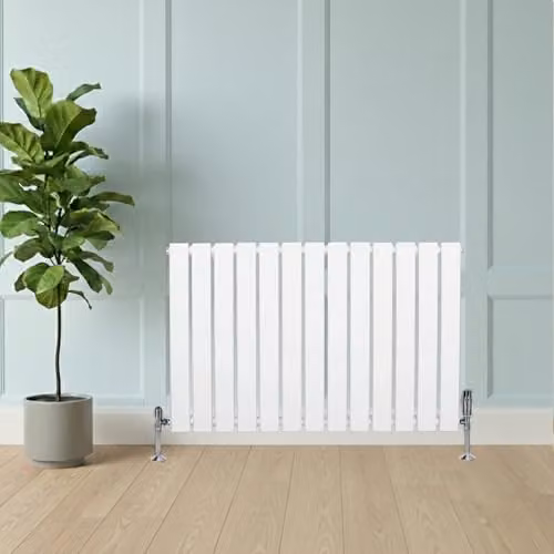 Monster Shop Modern Designer Single Column Radiator in Gloss White, H 91.0 cm x W 60.0 cm – 2