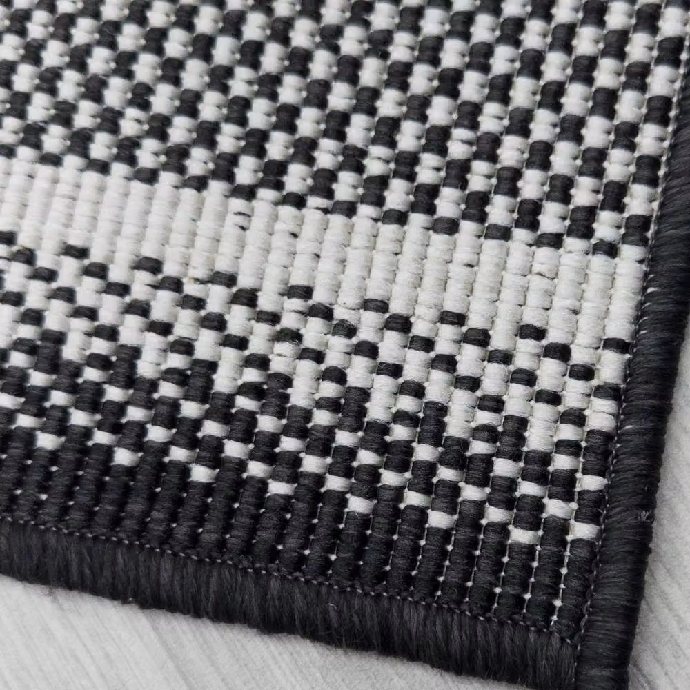 runrug Geo Reversible Indoor/Outdoor Carpet Runner Rug in Black, W: 60 cm, L: 180 cm – 3