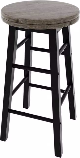 Kelvenix Black Wood Revolving Bar Stool