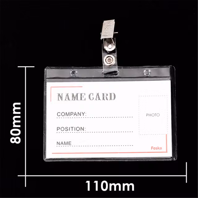 Foska Custom Multicolour Plastic Name Badges for Adults, Box of 100, W: 11 cm, H: 8 cm