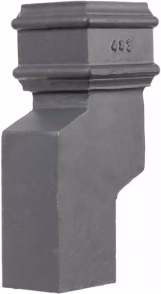 Hargreaves Premier Cast Iron Rectangular Downpipe, Grey, 115mm Side Projection, 100mm x 75mm