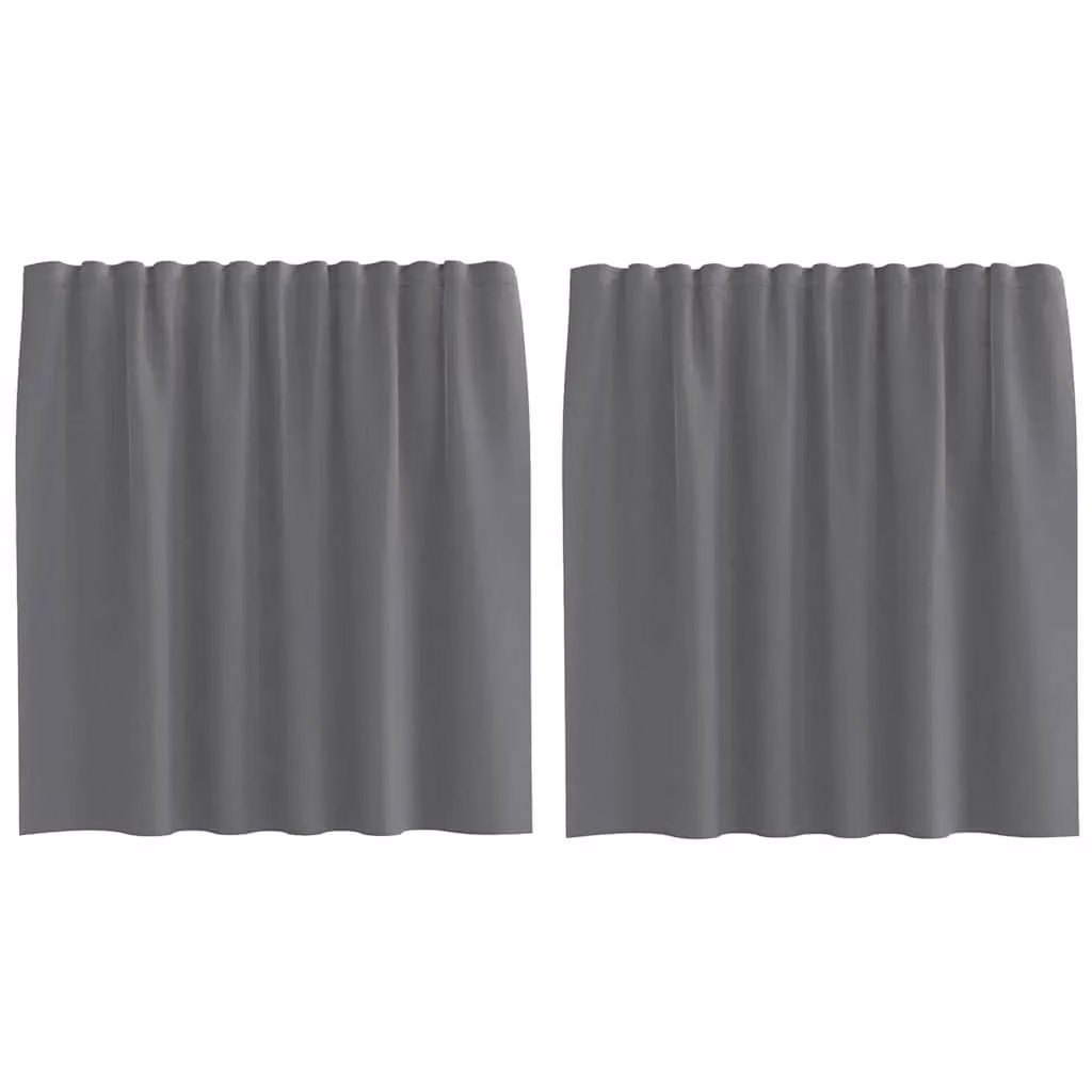 Berkfield Home Dark Grey Transparent Voile Fabric Curtains with Rod Pockets, 2 Pack – 2
