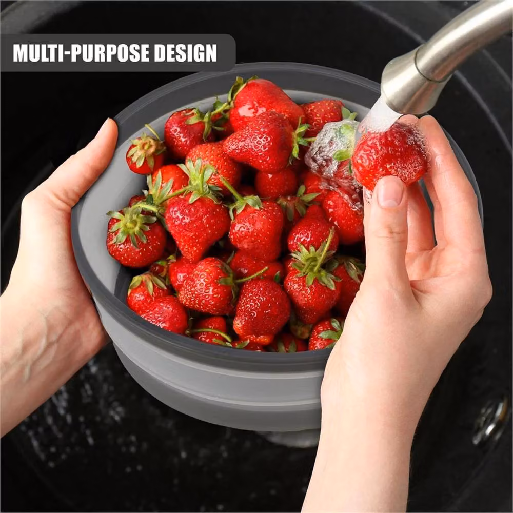 SPETLEK Collapsible Round Silicone Microwave Cover in Grey – 4