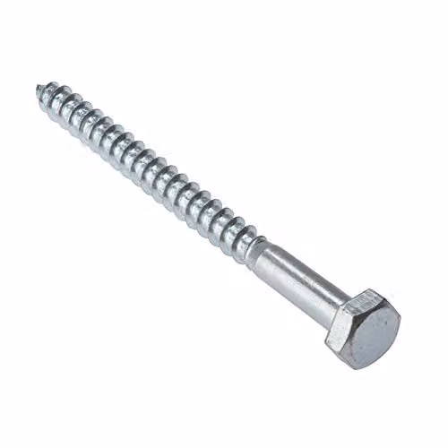 Forgefix Silver Galvanised Hexagon Head Coach Screws for Wood, M10 x 200mm, Pack of 10