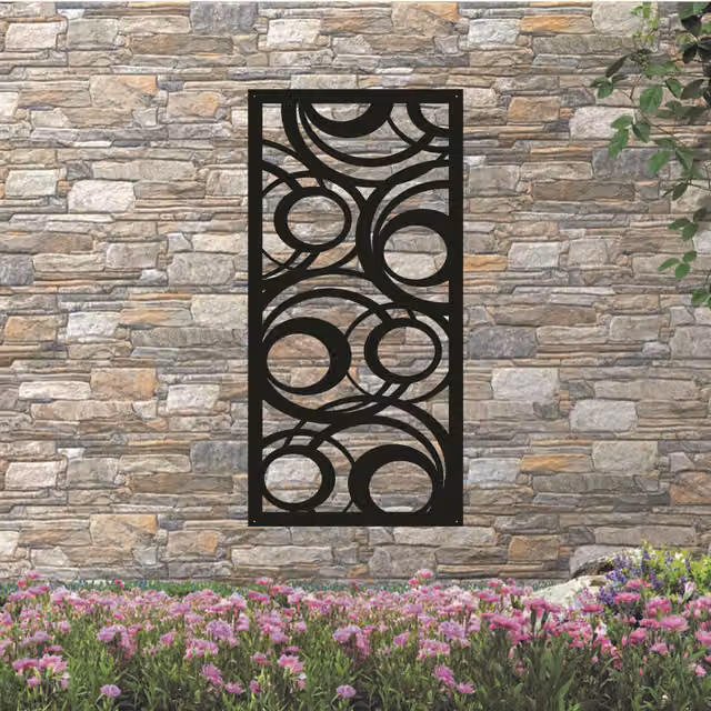 Laser Hut Abstract Geometric Metal Wall Art in Black