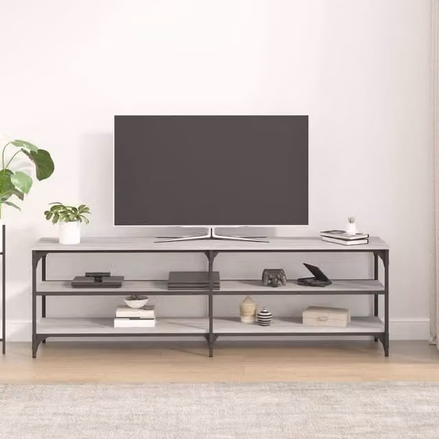 Berkfield Home Grey Sonoma TV Cabinet in Engineered Wood, W/D/H: 160 x 30 x 50 cm – 1