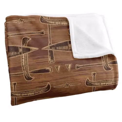JQ Licensing JL-JP Lodge Canoe Pattern Super Soft Snuggle Blanket in Brown and Multicolour, W: 91.44 cm, D: 147.32 cm – 3
