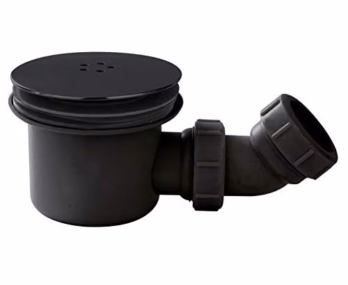 nuie STW002 Modern Easy Clean Fast Flow Wetroom Shower Waste, Matt Black, W/D/H: 9.9 x 11.6 x 11.6 cm