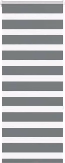 Berkfield Home Zebra Blind in Dark Grey, Polyester, W: 55 cm, H: 150 cm – 1