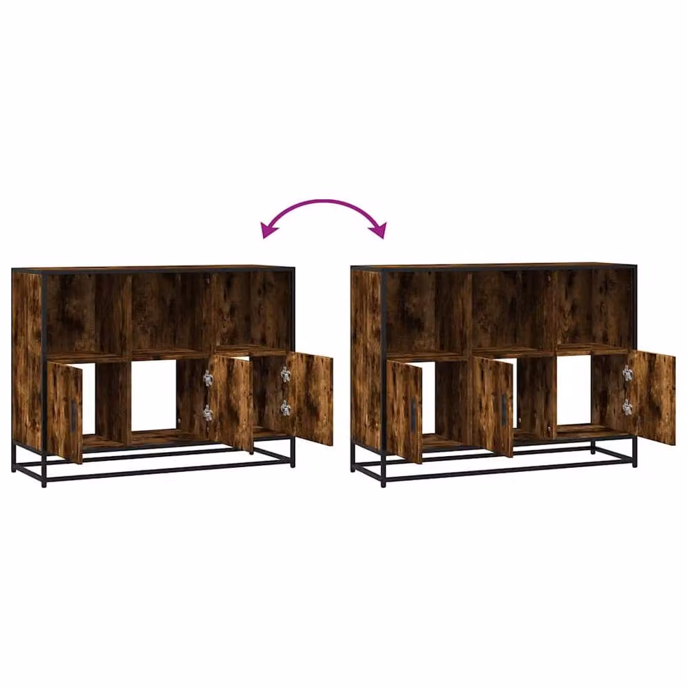 Berkfield Home Smoked Oak Sideboard in Brown, W/D/H: 100 x 35 x 76 cm – 5